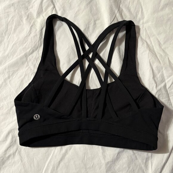 Lululemon Free To Be Serene Black Cross Back Yoga Sports Bra C/D Cup 4 - Picture 5 of 9
